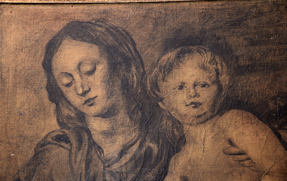 Ecole belge, début XXè. La vierge à l'Enfant.-photo-3