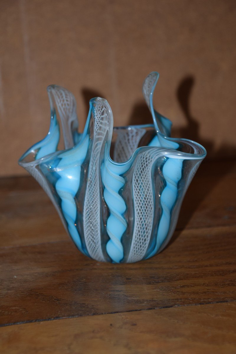Fazzoletto Zanfirico Vase, Murano, Circa 1960-photo-1