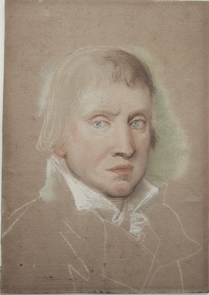 Ecole italienne du XVIIIè. Portrait esquissé de Domenico Vettori.