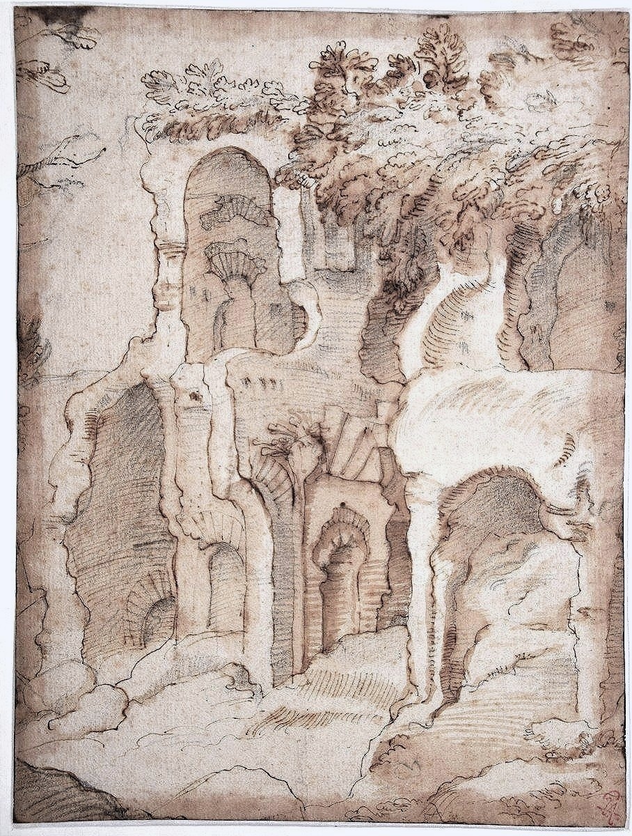 17th-century Dutch School. View Of Ruins, Probably The Palazzo Maggiore In Rome.