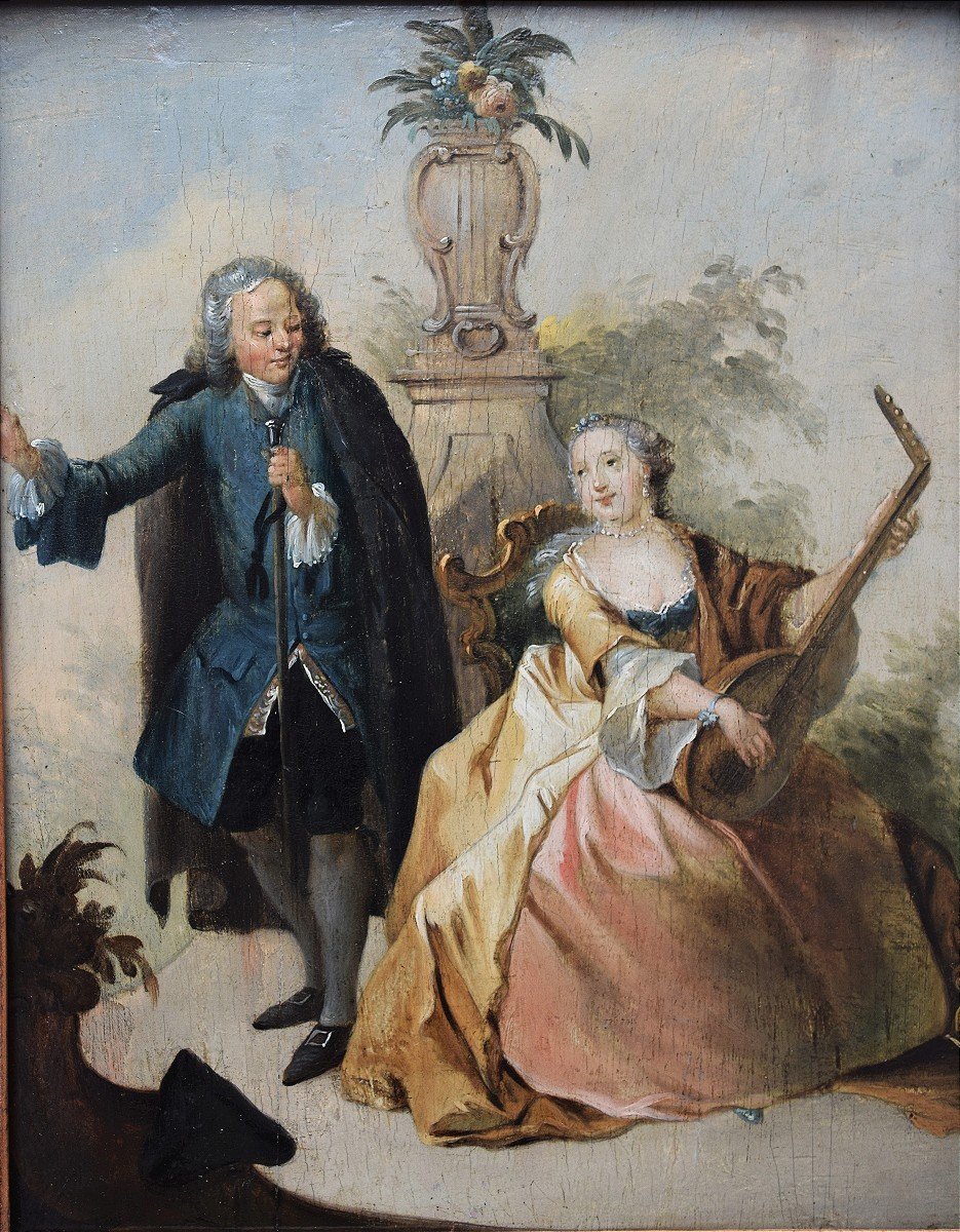 18th-century French School. A Music Lesson In A Garden.