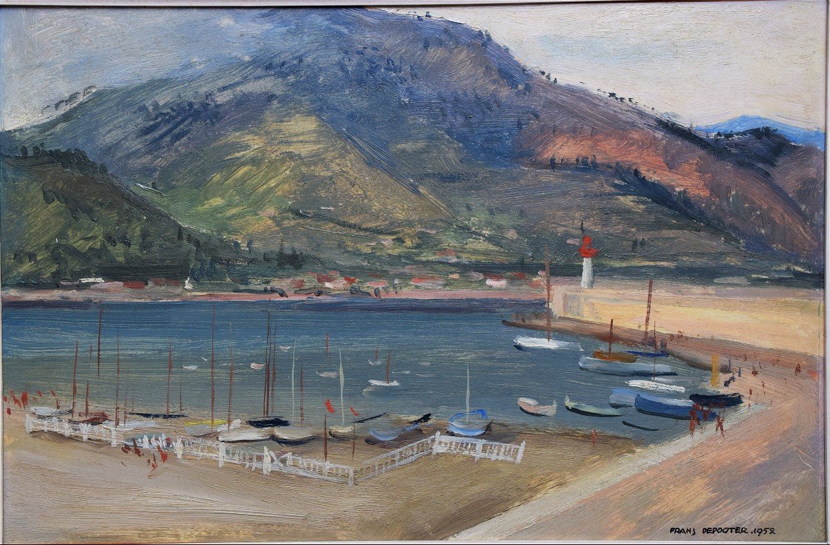 Frans Depooter 1898–1987. View Of The Port Of Menton In 1952.