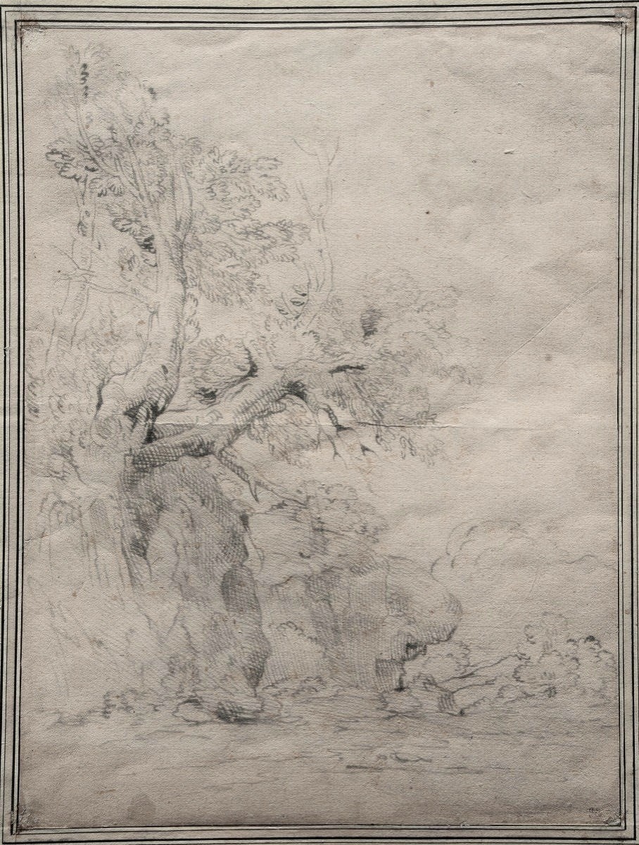 Michel Corneille 1642 - 1708. Paysage à l'arbre.