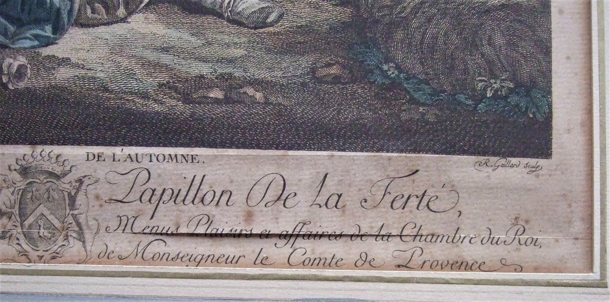 Francois Boucher. Le Gouter De l'Automne, Engraved By Gaillard, Circa 1800, Framed-photo-3