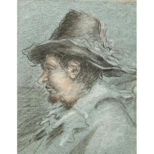 Ecole Hollandaise . Portrait Présumé De Jan Van Goyen.