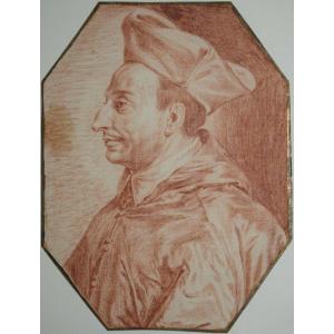 Dutch School From The 18th. Portrait Of Saint Charles Borromeo.