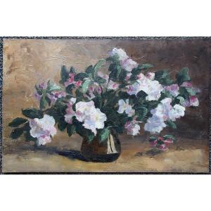 Ecole belge. 1ere moitié XXè. Bouquet de fleurs.