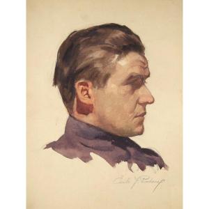 Emile Patoux 1893 - 1985. Lot de 3 portraits, vers 1910 - 1920. WW1.