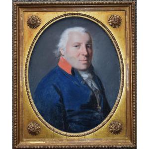 Johann Heinrich Schröder 1757-1812. Portrait d'homme en habit bleu.