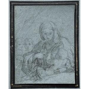 Ecole italienne, vers 1700. La Vierge allaitante.
