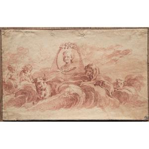 Ecole française du XVIIIè. Projet de monument funéraire.