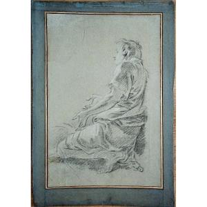 Pierre Parrocel 1670-1739. Study Of A Kneeling Man.