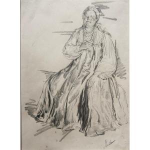 Philip Andreyevitch Maljavine 1869 - 1940. Portrait de paysanne russe.