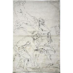 Leonard Bramer. Un cavalier secourant deux hommes.