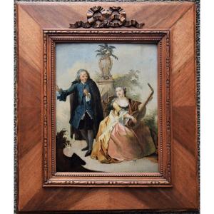 French School Of The XVIIIth Century. Music Lesson In A Garden.