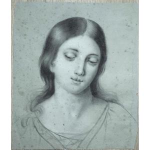 Petrus Van Schendel 1806 - 1870 Portrait de jeune femme.