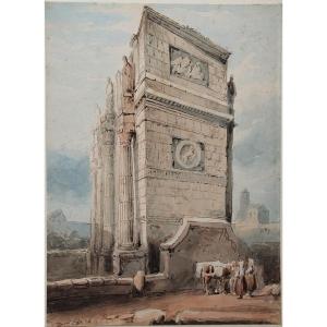 Clarckson Frederick Stanfield 1793-1867. Vue animée de l'Arc de Constantin.
