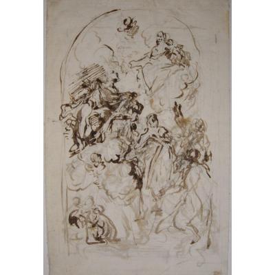 Pietro Roselli 1700-c.1771 Sketch In La Plume-recto Verso
