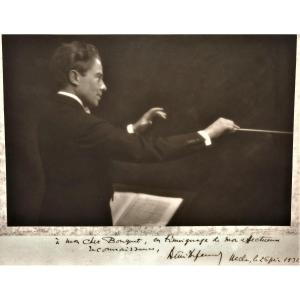 Signed Autograph Photo Of Désiré Defauw, Conductor, Uccle 1932