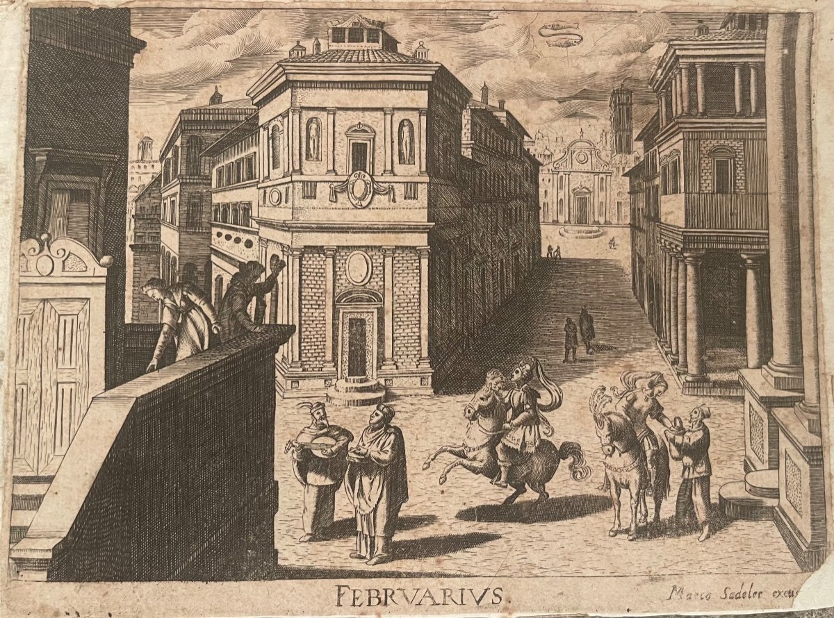 Gravure. Febriarius. Marco Sadeler. 1600/1660.