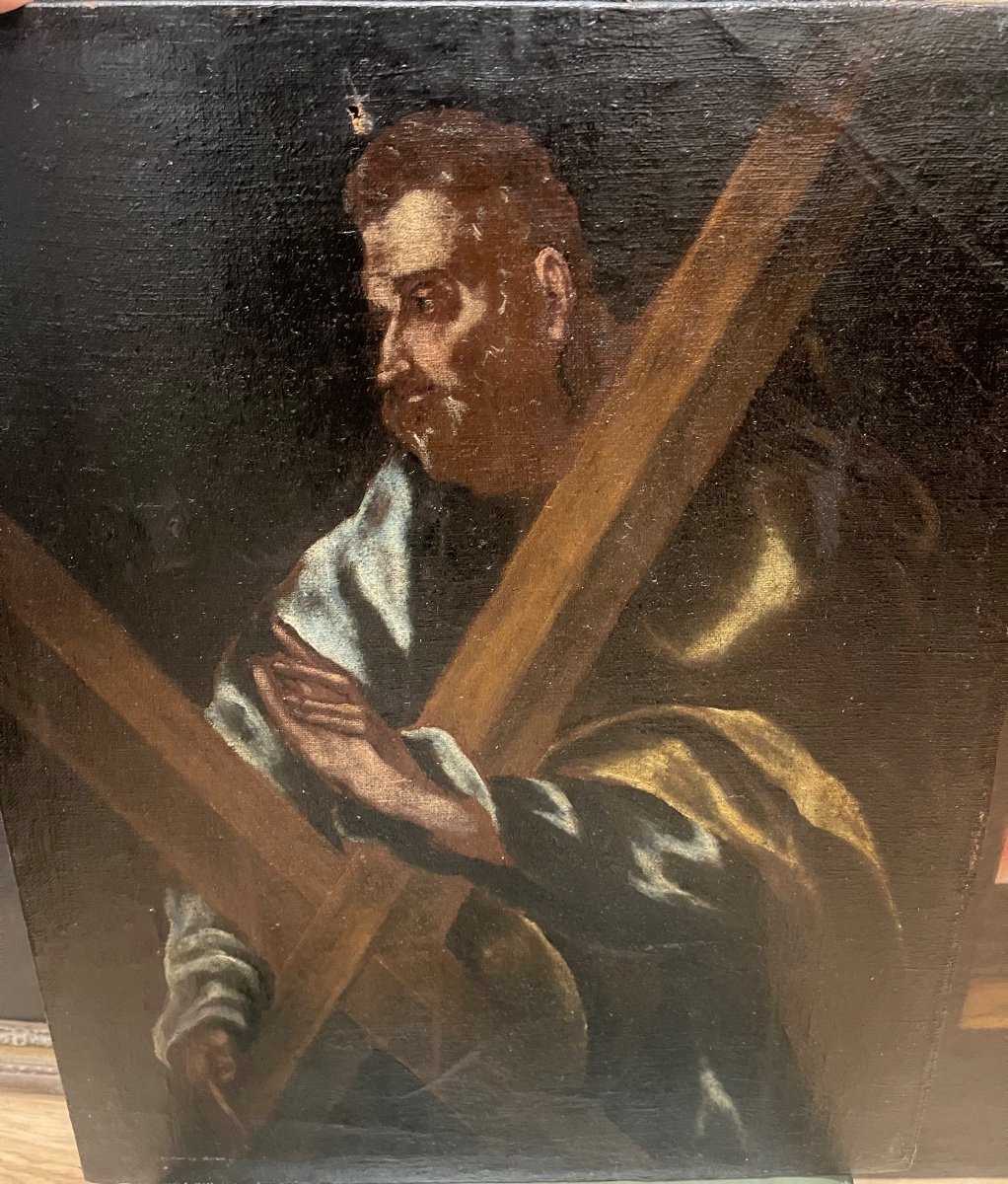 Workshop Of Greco (1541-1614). Saint Andrew. Apostolate. New Variant.