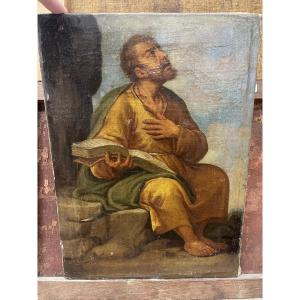 Saint In Prayer Italian School Of The XVIIth Century. To Study. Oil On Canvas.