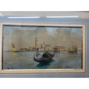 Rafael Senet (séville 1856- Madrid 1926). Vue De Venise. Rome. XIXème Siècle.