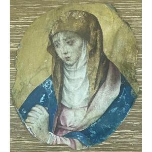 Virgin. Venetian School From The 16th Century. Parchment Or Vellum.