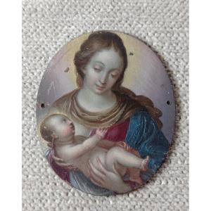 Miniature. High Quality. Seventeenth Century. Virgin And Child.