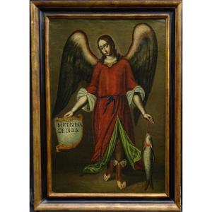 Archangel. 17th Century Mexican School. Oil On Canvas. Medizina De Dios.