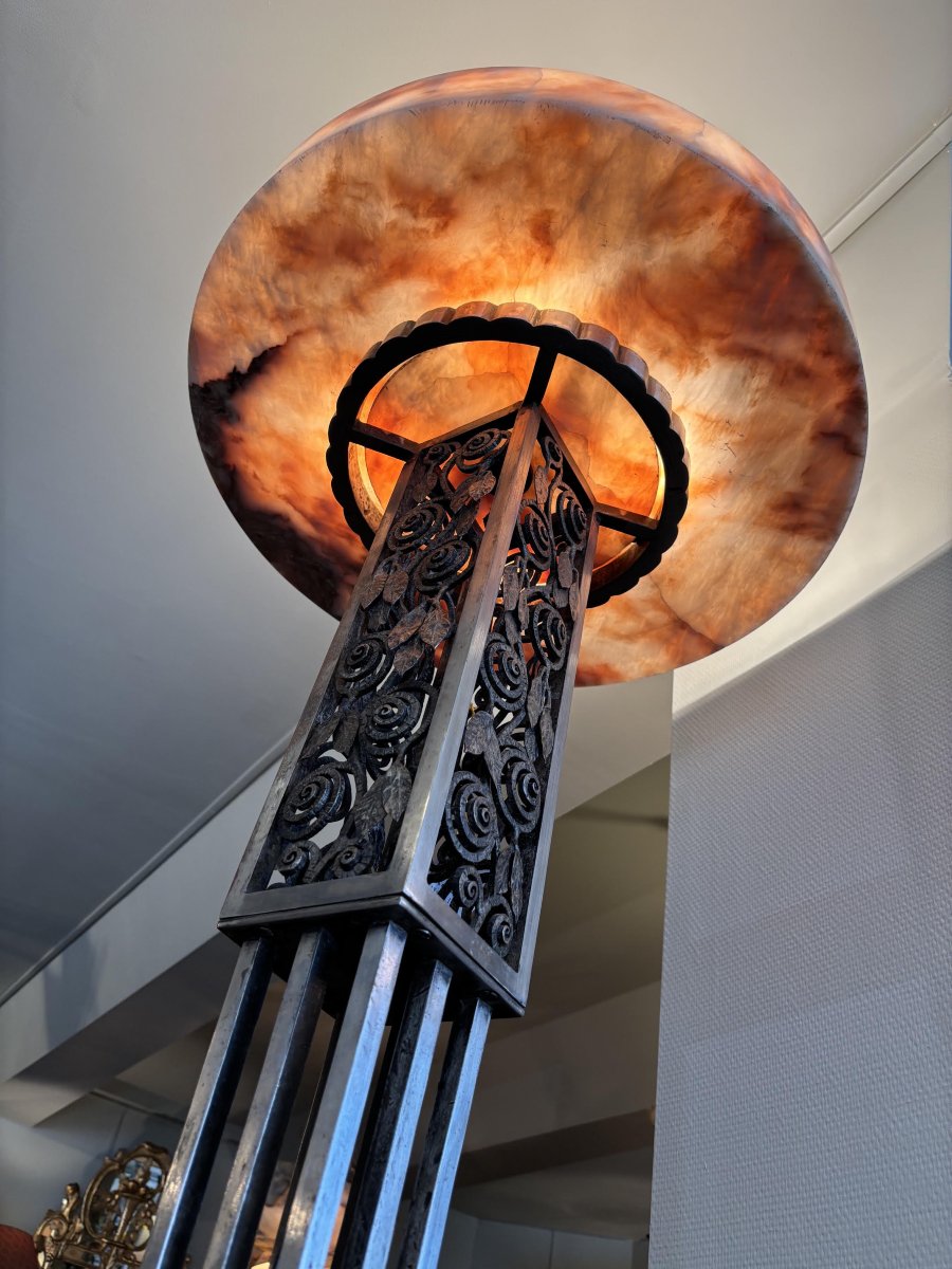 LAMPADAIRE MONUMENTAL ART DECO ATELIER VAN BOECKEL, BELGIQUE-photo-1