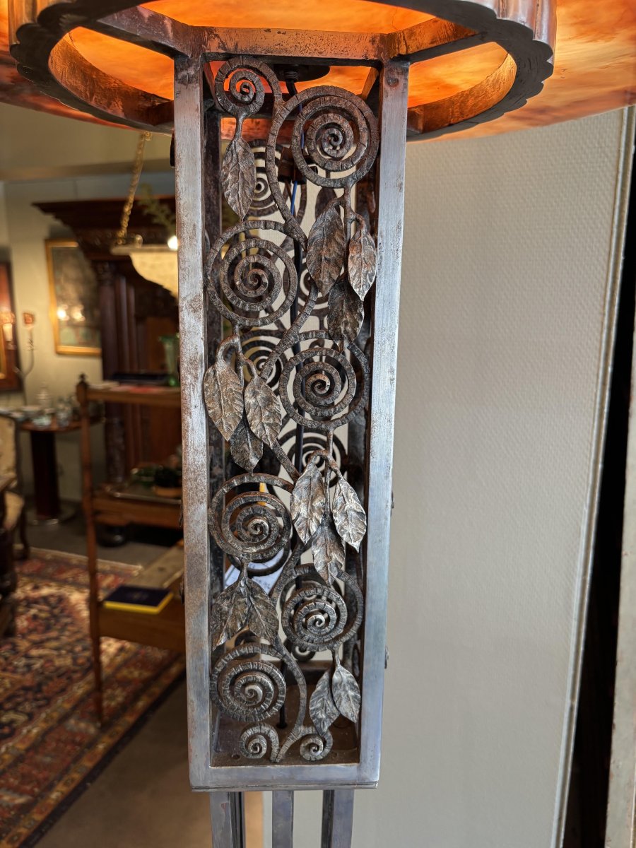 LAMPADAIRE MONUMENTAL ART DECO ATELIER VAN BOECKEL, BELGIQUE-photo-3