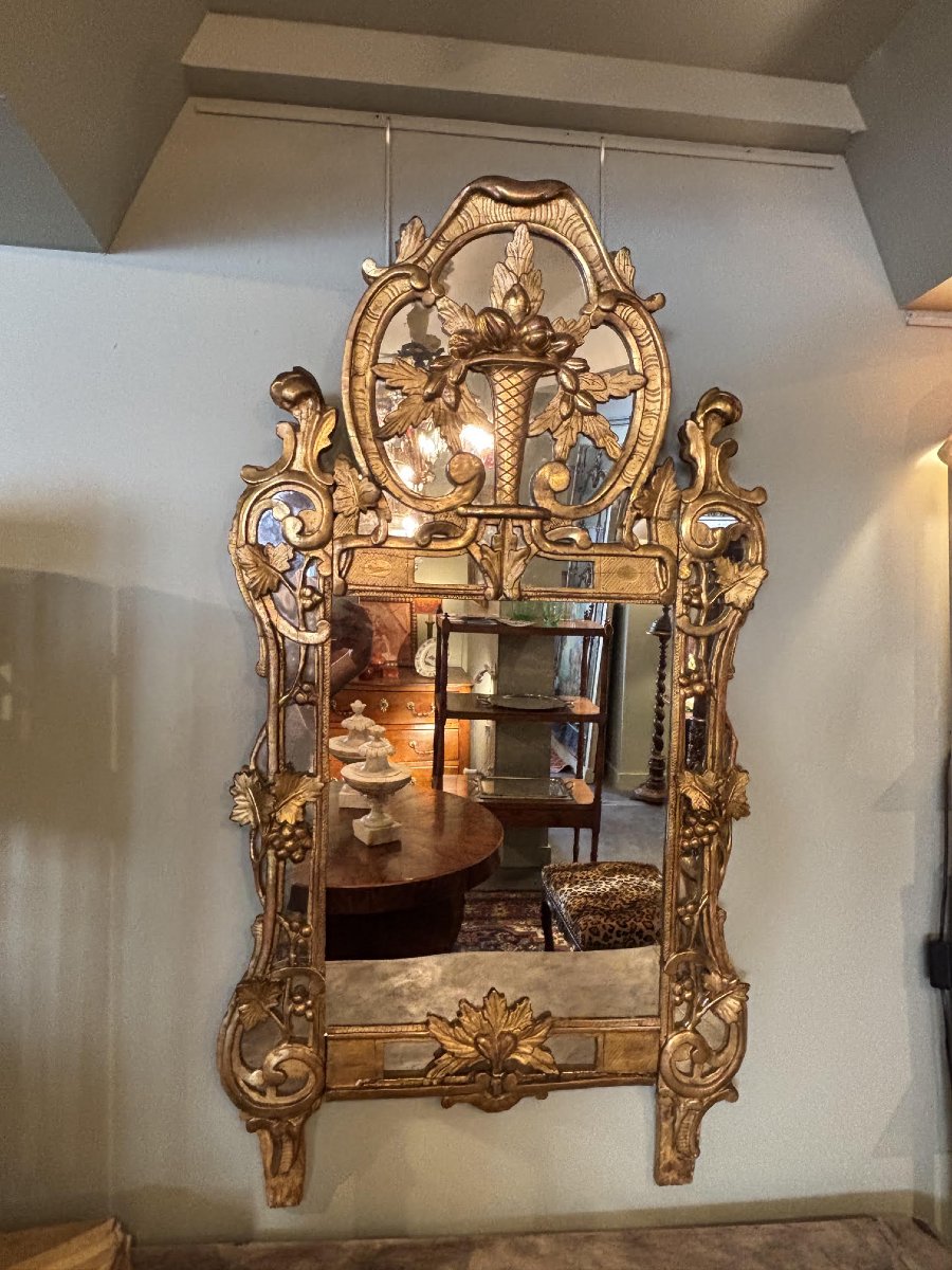 19th-century Mirror With Gilded Wooden Frames-photo-3