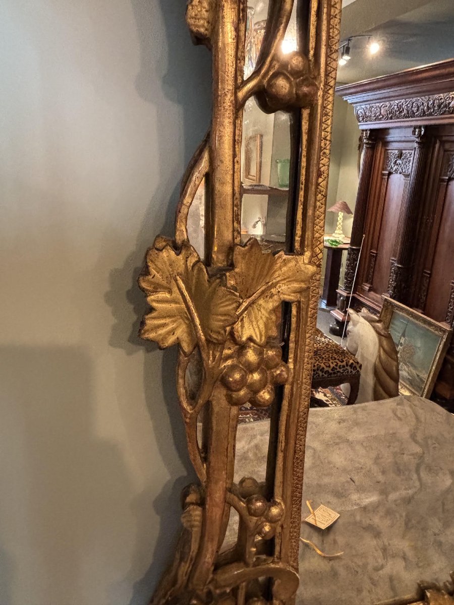 19th-century Mirror With Gilded Wooden Frames-photo-4