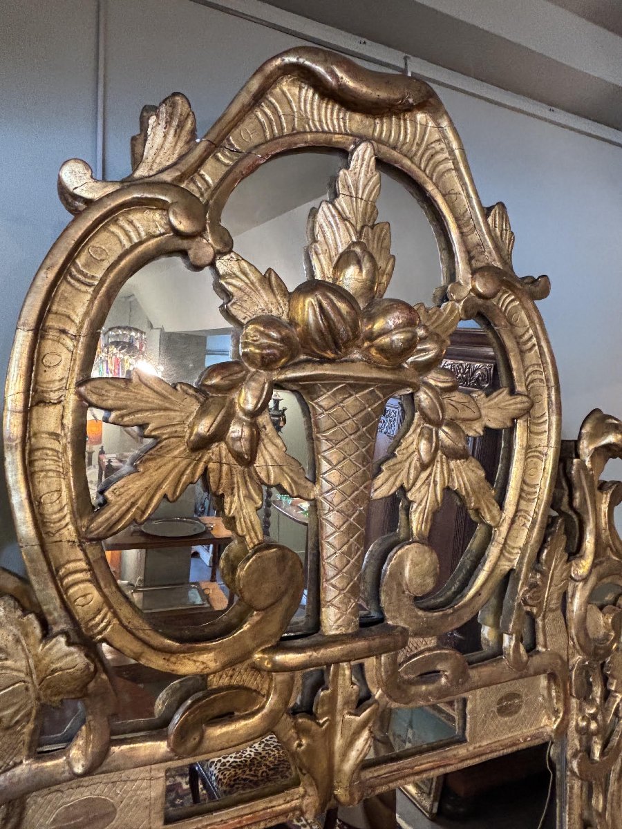 19th-century Mirror With Gilded Wooden Frames-photo-2