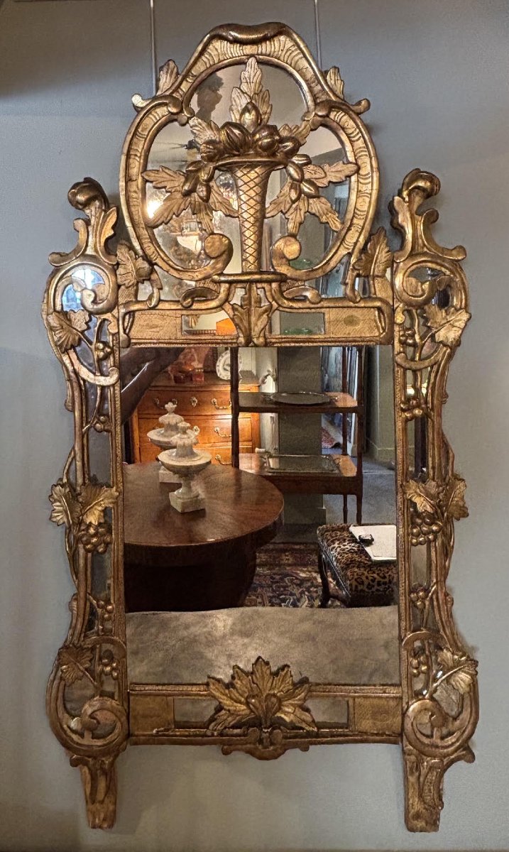 19th-century Mirror With Gilded Wooden Frames