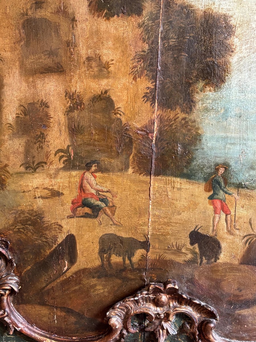 Pair Of Italian Trumeaux With Glazing Beads, Late 18th Century To Early 19th Century.-photo-4