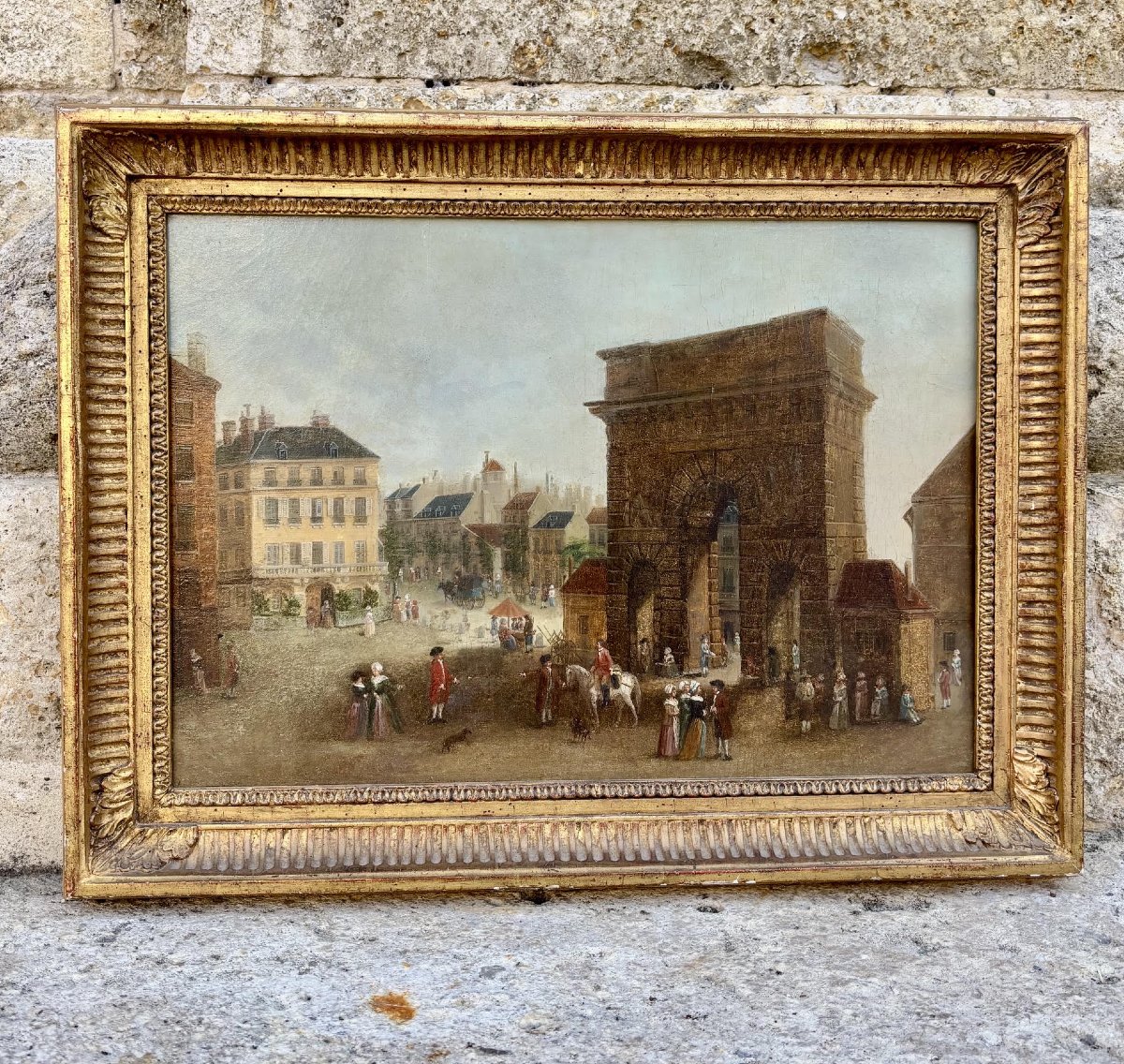 Oil On Wood, The Saint Martin Gate, Paris, Late 18th Century, Early 19th Century.