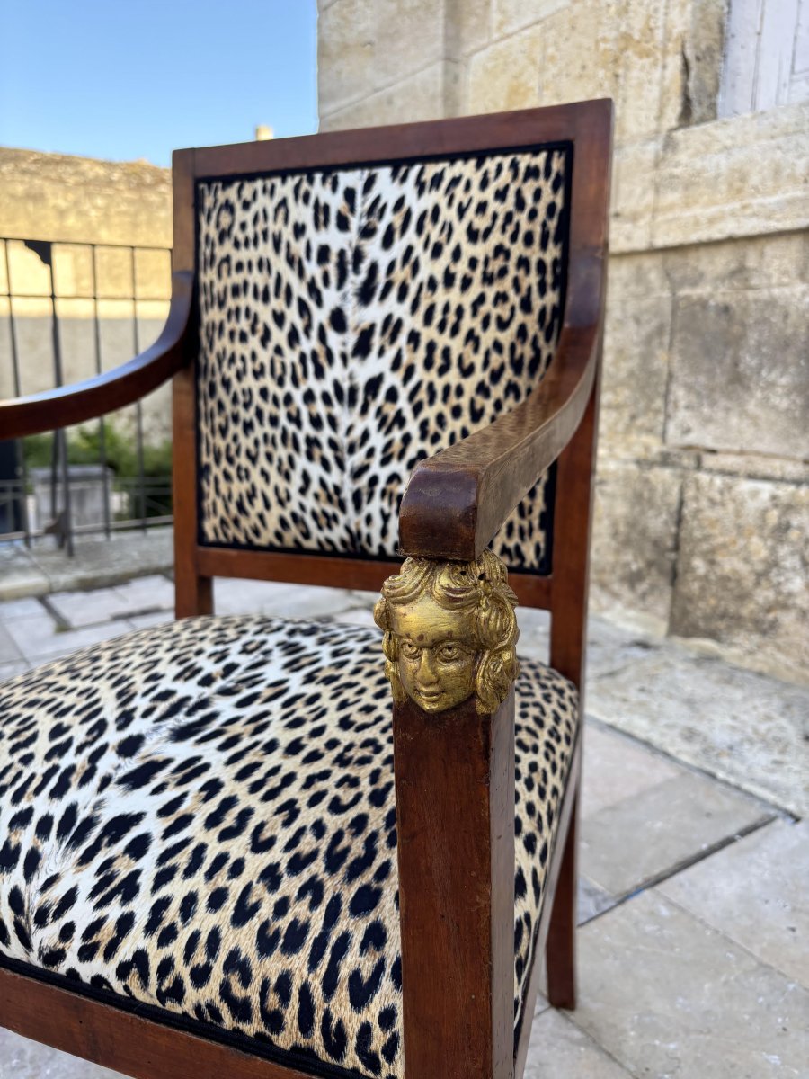 Pair Of Neoclassical Armchairs From Northern Italy, Early 19th Century.-photo-2