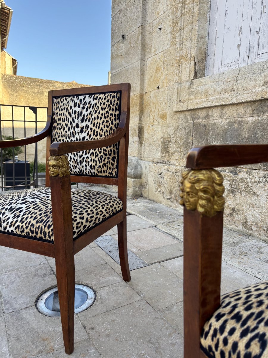Pair Of Neoclassical Armchairs From Northern Italy, Early 19th Century.-photo-3