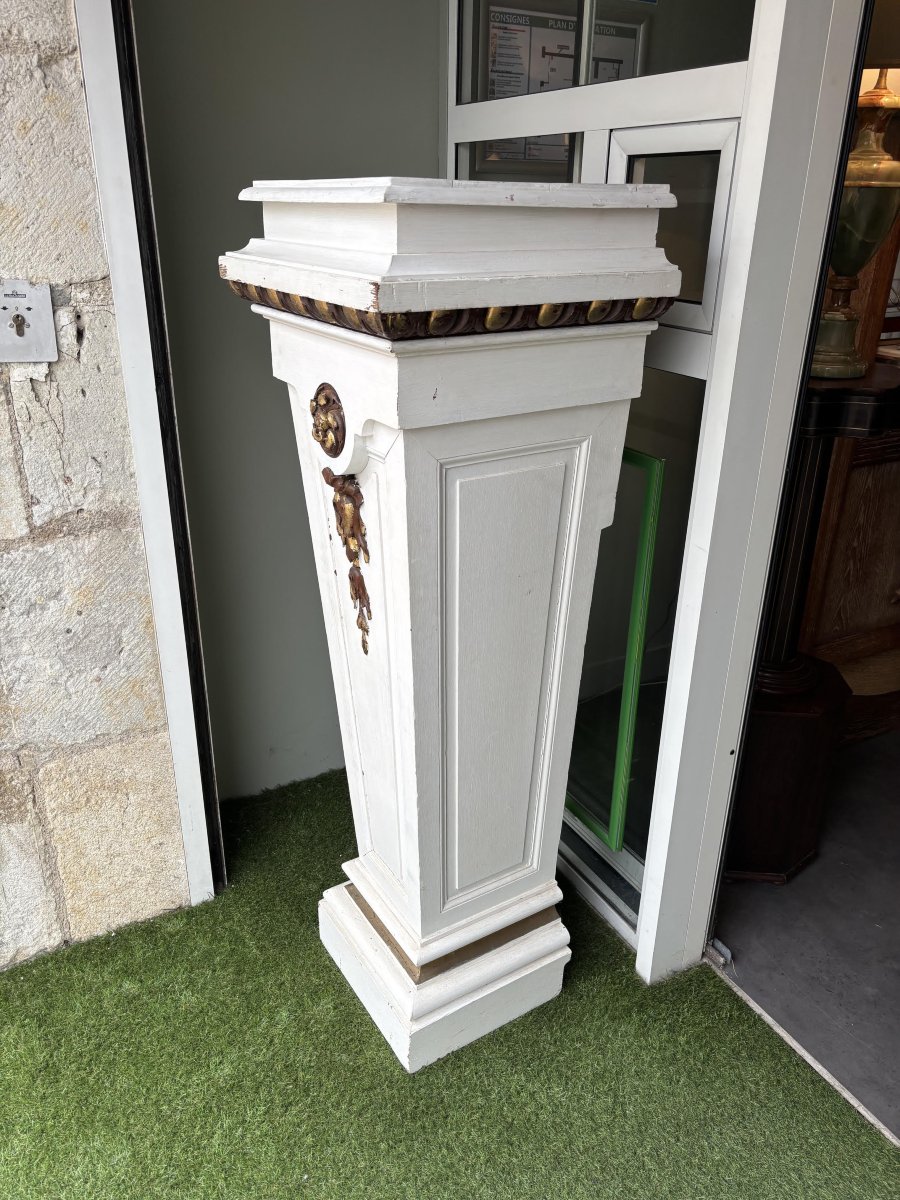 Pair Of Painted Oak Pedestals/planters, 19th Century.-photo-4