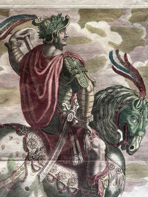 Pair Of Engravings From Tempesta's Series Of The Twelve Caesars On Horseback, By Mariette, Basset, 18th Century-photo-1