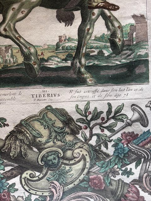 Pair Of Engravings From Tempesta's Series Of The Twelve Caesars On Horseback, By Mariette, Basset, 18th Century-photo-2