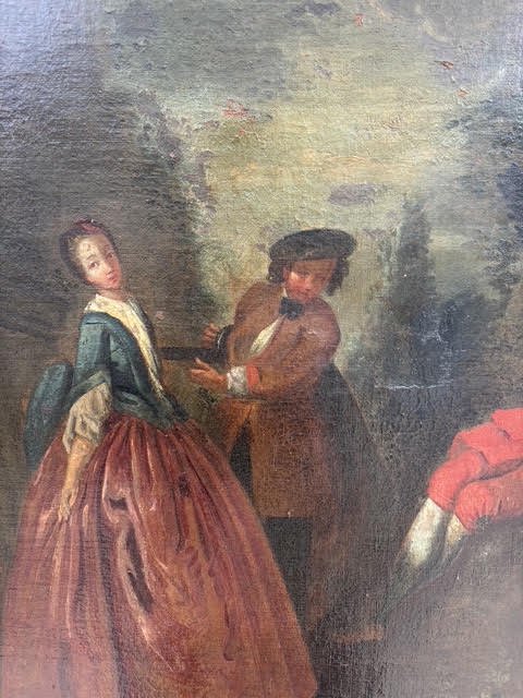 Haut de Trumeau, scène galante XVIIIe siècle-photo-5