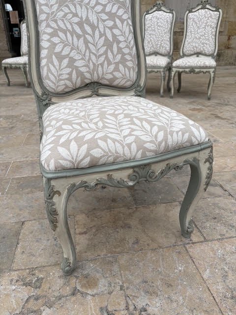 Série de 6 chaises à châssis de style Louis XV, Pietro Rosso à Turin XIXe siècle -photo-2
