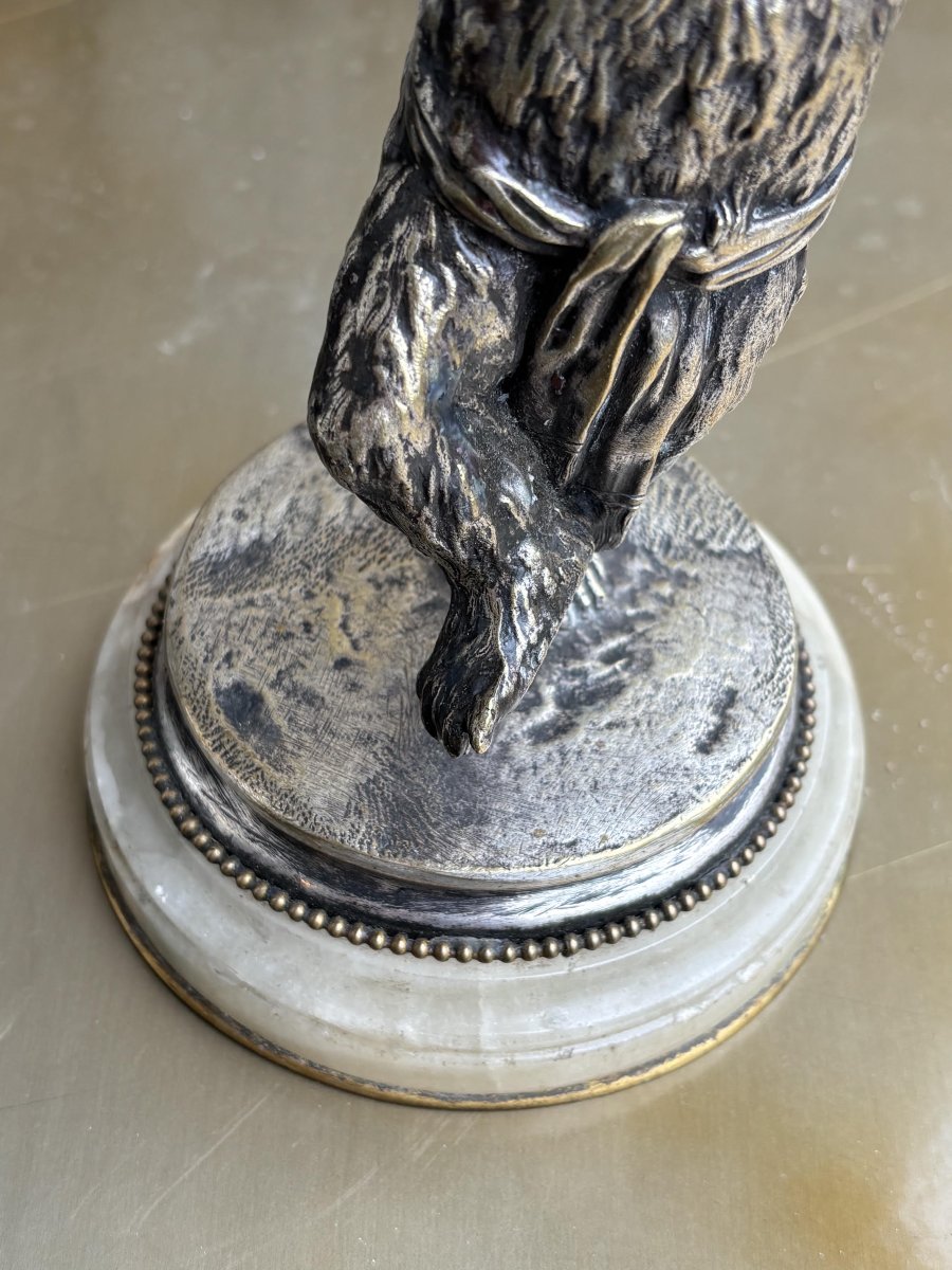 Bougeoir à deux lumières " Ours dansant" en bronze Christophe Fratin (1801–1864)-photo-7