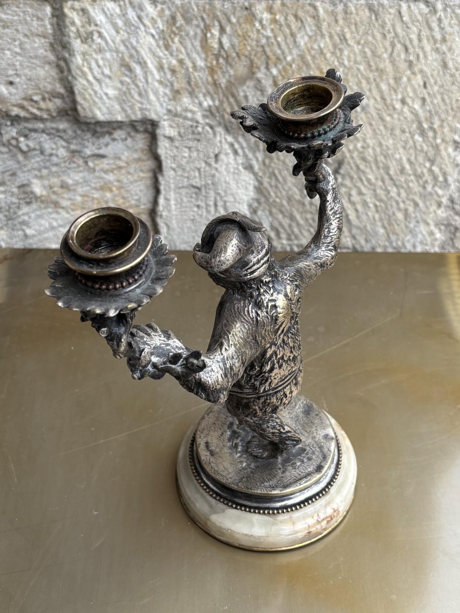 Bougeoir à deux lumières " Ours dansant" en bronze Christophe Fratin (1801–1864)-photo-8