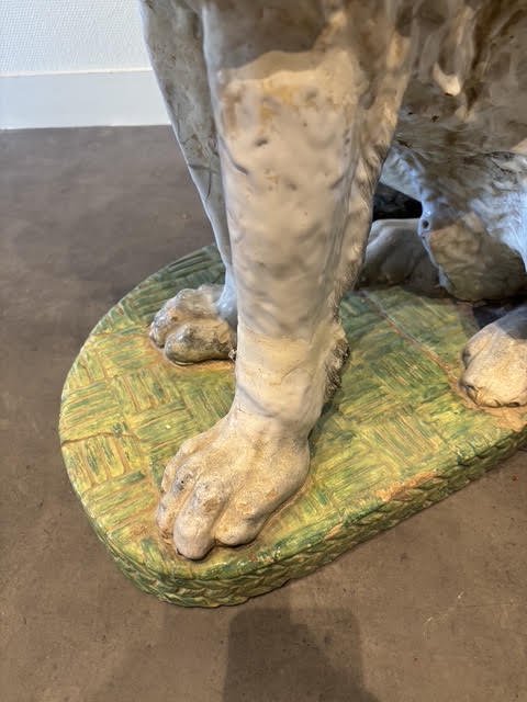 Large Glazed Earthenware Sculpture Of A Springer Spaniel, An English Piece From The Late 19th Century-photo-5
