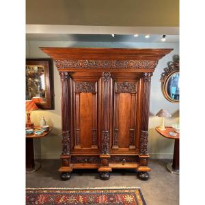Sculptural Flemish Architectured Cabinet