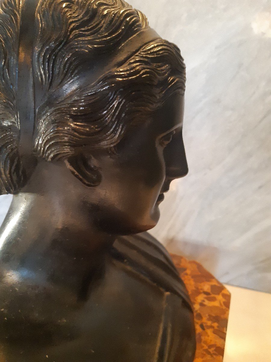 Buste de Sappho Bronze Italien Début 19eme-photo-5